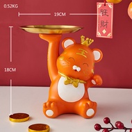 Cartoon Kawaii Tiger Tray Ornament Candy Storage Year of The Tiger Home Decorations Living Room Home Decoration Accessories Gift