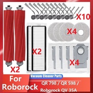 Compatible for Roborock QR 798 / QR 598 / Roborock QV 35A Vacuum Parts Main Roller Side Brush HEPA F