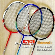 Latest Badminton Racket Max 26-28 Lbs Carbon Grafindo Ultimax Bonus Bag & Grip