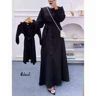 HUMAIRA STORIES Aghni Dress Baju Gamis Couple Ibu Anak Bahan Velvet Premium  Long Dress Couple Mom And Kids Terbaru 2024 Gaun Kondangan Pesta Elegan Modern Mewah Kekinian Viral Simpel Lengan Panjang  Fashion Muslim Hijab Style OOTD Pusat Grosir Pakaian