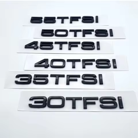 Glossy Black Letters 30TFSI 35TFSI 40TFSI 45TFSI 50TFSI 55TFSI Numbers Emblem for Audi A1 A3 A4 A5 A