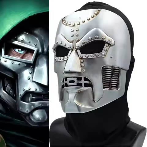 Dr Doom Mask Cosplay Adult Unisex Full Face Masks Doctor Doom Halloween Costume Props