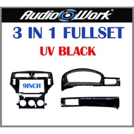 3 IN 1 FULLSET Proton PREVE Suprima 9" inch Casing Android Meter Panel Dashboard Cover Refitting
