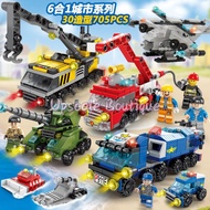Compatible Building Blocks Toys City Block Kids Police Car Fire Truck Car Vehicle Helicopter Childre