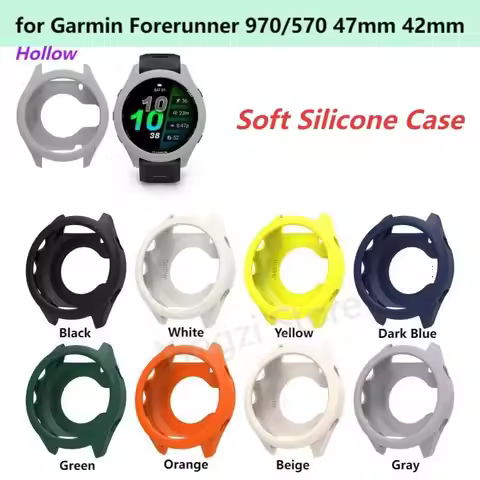 Soft Silicone Case for Garmin Forerunner 970 570 47mm 42mm Smart Watch Protector Shell for For Forer