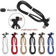 Braided 90 Degree Right Angle  Micro USB Fast Data Sync Charger Cable For Android