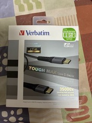 Verbatim  iphone 15 16 17  原裝  120cm（ 1米25）USB-C  type-C 快充 充電線 TOUGH MAX Type C Cabie