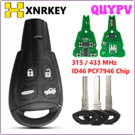 QUYPV XNRKEY LTQSAAM433TX 315/433รถ Mhz ชิป PCF7946 ID46ปุ่มควบคุมระยะไกลสำหรับ SAAB 9-3 95 93 95 20