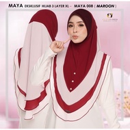 TUDUNG MAYA 3 LAYER XL KONTRA WARNA BY EZZUFIRDA