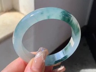 天然冰種翡翠玉鐲 A玉手鐲 玉鈪 • 冰種水墨丹青翡翠福鐲