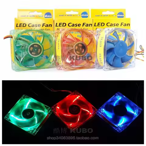 AKASA 80MM 8CM 80*80*25MM Led Cooling fan Cooling Fan DC12V 1.4W DFS802512M Computer Case Fan 3pin