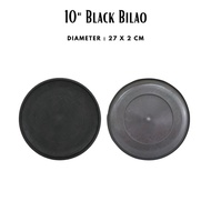 10" BLACK BILAO / BLACK PLASTIC BILAO / ROUND PLASTIC BILAO / PLASTIC BLACK ROUND BILAO / FOOD STORA