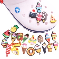 Cute Ice Cream Pizza jibitz Food Design Jibits croc Pin Coconut Shoe Charms for Women Shoes Accessories Decoration