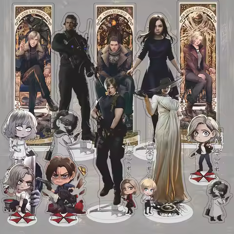 Resident Evil Village Leon Chris Grace Acrylic Standee Display Model & Chibi Acrylic Keychain Desk D