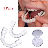 CLEOES Teeth Accessories Cover Cosmetic Teeth Snap On Smiling Teeth Whitening Comfort Fit Denture Te