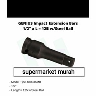 GENIUS Impact Extension Bars 1/2" x L=125mm w/Steel Ball