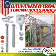 999 [SET] GALVANIZED IRON GARDEN FENCE ACCESSORIES U-CLIP BRACKET, BOLT, NUT, WASHER / FENCE ANTI CL