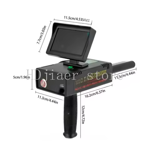 3D Long Range Metal Detector with LED Display - 0 - 1200M Range for Gold, Silver, Gems & Diamonds