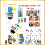 (WHOLESALE) 6-Layer Water Filter Faucet Connection 6-Layer Water Faucet Filter + Box