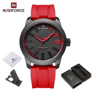นาฬิกา ผู้ชาย NAVIFORCE Sports Wacth For Men Waterproof Original New Style Multifunction Dial Black Silicone Strap Chronograph Quartz Wrist Watch นาฬิกาnaviforceแท้ 9202T