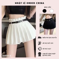 Medium A-line skirt with pants inside, dynamic and stylish pleated skirt, high quality QC product (w