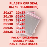 OPP PLASTIC THICKNESS 04 PURE GARMENT 20x27 20x30 23x30 25x30 25x35 28x35 30x37 30x40 32x40 35x40 35