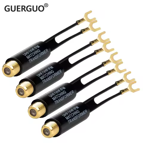 Transforme 75 Ohm to 300 Ohm Adapter UHF VHF FM Antenna Transformer Converter Adapter F Female for T