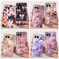 For Google Pixel 6 Casing GB7N6 G9S9B16 Cover Fashion Bowknot Flower Soft Silicone Protective Shell 
