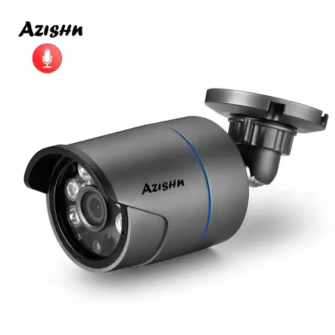 AZISHN Full HD 1080p Audio IP Camera 25fps Metal IP67 Waterproof Security Camera System FULL HD 25m 