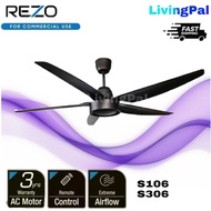 REZO S306 56'' 5 Steel Blades 5 Speeds Remoted ceiling fan rezo S106 56'' 5 Blades 5 Speeds Regulato