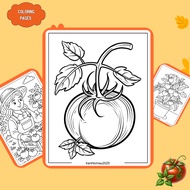 Set of 39/20/10 coloring pages, Tomato coloring pages, A4, A5 paper 160gsm thick TM869D