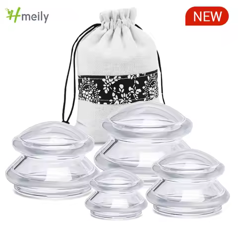 Transparent Silicone Banks Vacuum Massage Cupping Glasses Suction Cup Masajeador Ventosa AntiCelluli