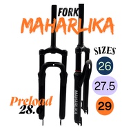 Maharlika Suspension Fork Preload 28.6mm – MTB Bike Fork Size 26 / 27.5 / 29