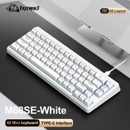 60% Key Mini Portable Keyboard Wired with RGB Dazzling lights FREEWOLF M68 SE 60% Portable Keyboard
