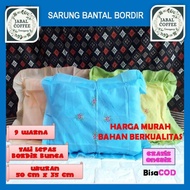 Urung Sarung Bantal Tidur Guling Kapuk Motif Bordir Rumbai Polos