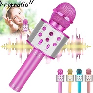 CARNATIOGV Wireless Karaoke Microphone, Reverb Sound Effects USB Charging Voice Changing Microphone,