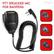 BAOFENG KENWOOD PTT SPEAKER MICROPHONE 2 PIN FOR WALKIE TALKIE (BLACK)