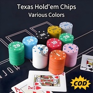 COD [100 Pcs Set] Poker Game Chips Casino Chips Token Poker Chips Playing Chips Color Board Chips