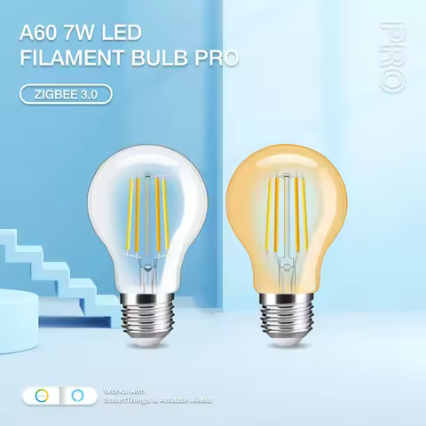 Gledopto Zigbee 3.0 CCT Color Temp 7W A60 LED Filament Bulb Pro Smart Home Light Bulb Tuya Alexa Hub