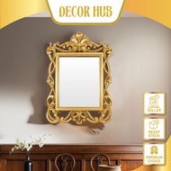 Decor Hub Gold Mirror Vintage Cermin Besar Dinding Luxury Mirror Cermin Dinding