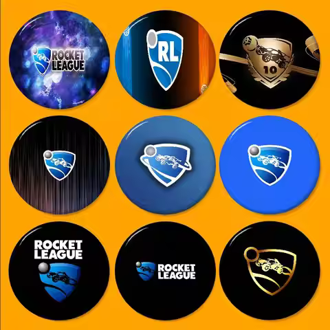 Game Rocket League Round Button Pins Slogan Creative Brooches Backpack Clothes Decoration Fashion Ca