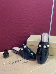 全新韓系氣質名媛風air space 神美珍珠綴飾gucci 款漆皮穆勒鞋 （僅此一雙，尺寸22.5-23，低於五折賠售）