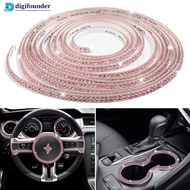 DIGIFOUNDER 1m/5m 3.2ft/16ft Car DIY Auto Decorative Stickers Crystal Diamond Car Decoration Accesso