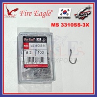 (100-25pcs) Fire Eagle MS 3310SS - 3X Fishing Hook Matakail Pancing Baung Killer Made in Korea