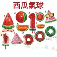 - Taiwan Watermelon Balloon 4D Fruit Number 1 Birthday Decoration Standing Summer Paradise