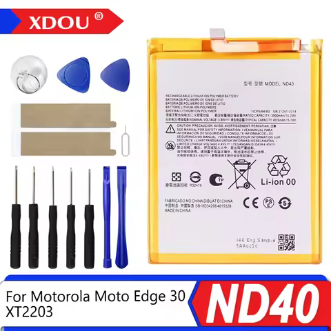 Brand-New ND40 4000mAh Battery For Motorola Moto Edge 30 XT2203 edge30 Mobile Phone Batteries +Tools