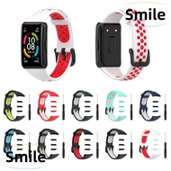 SMILE Strap Buckle Two-Color Watchband Replacement for Huawei Band 6 Honor Band 6