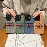 F1 Racing Car Luxury Vintage Leather Phone Case for iPhone 17 Pro Max 16 15 14 13 12 11 Pro Max 8 7 