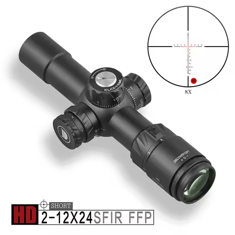 Discovery HD2-12X24SFIR Compact Riflescope FFP First Focal Plane Scope Illuminated Glass Etched For
