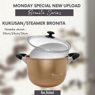 Maspion bronita steamer tutup kaca/kukusan tutup kaca/panci kukus